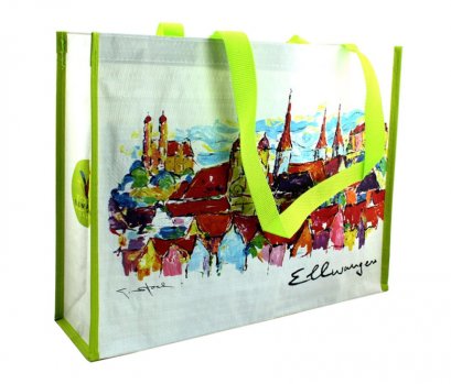 กระเป๋าผ้ากระสอบพลาสติกสาน พิมพ์กราเวียร์  