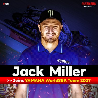 ยามาฮ่าประกาศคว้าตัว แจ็ค มิลเลอร์ ร่วมทัพ WorldSBK ฤดูกาล 2027-2028