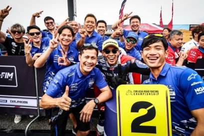 ไทยยามาฮ่า ลุ้นแชมป์เอเชียเต็มตัวหลังผ่านครึ่งฤดูกาลแรก ตี-อนุภาพ คว้าโพเดียมโมเตกิ จี้จ่าฝูงเหลือ 9 แต้ม