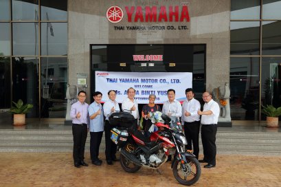 ยามาฮ่าต้อนรับไบค์เกอร์สาวที่เดินทางรอบโลกด้วยยามาฮ่า FZ150i ผ่านกว่า 40 ประเทศ