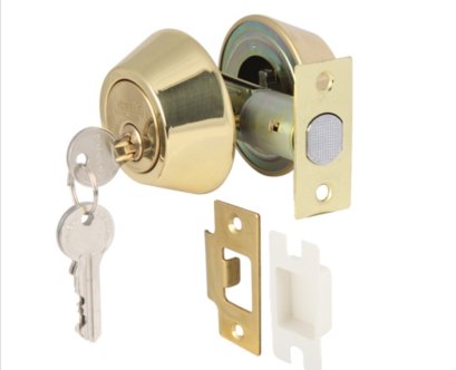 กุญแจลิ้นตายทองเหลืองเงา HAFELE 911.64.228