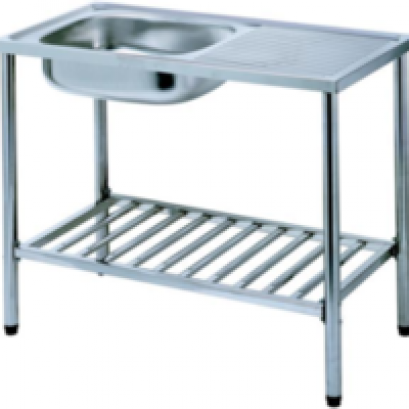 อ่างซิงค์สเตนเลส 1 หลุม พร้อมขาตั้ง สะดือ B PREMA PM810SDBW