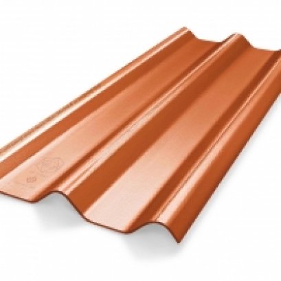 หลังคาไฟเบอร์ซีเมนต์ เอสซีจี รุ่น ลอนคู่ไฮบริด 50x150x0.55 ส้มประกายมุก