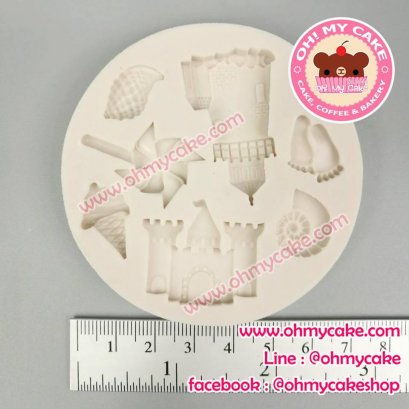 แม่พิมพ์ซิลิโคนรูปปราสาททรายและเปลือกหอย