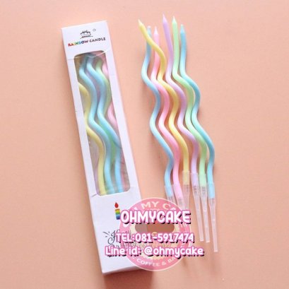 เทียนเกลียวสีพาสเทล (1 แพ็ค 10 กล่อง)