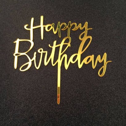 ป้ายHBDอะคริลิคไม่โครงฟอนต์เขียน 01 (แพ็ค 10 ชิ้น)