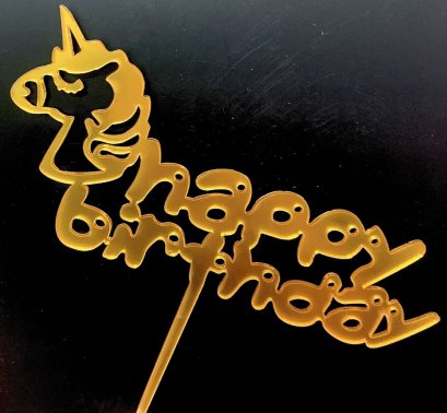 ป้ายHBDอะคริลิครูปยูนิคอร์น (แพ็ค 10 ชิ้น)