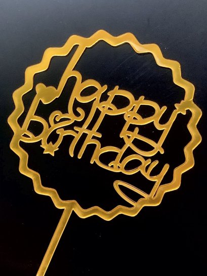 ป้าย  HBD acrylic วงหยักหัวใจ (10ชิ้น)