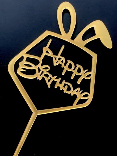 ป้ายHBDอะคริลิคหูกระต่าย (แพ็ค 10 ชิ้น)