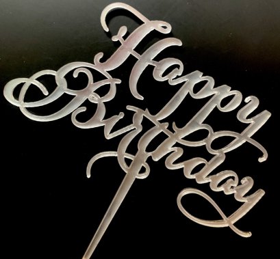 ป้ายHBDอะคริลิคฟอนต์ wedding (แพ็ค 10 ชิ้น)