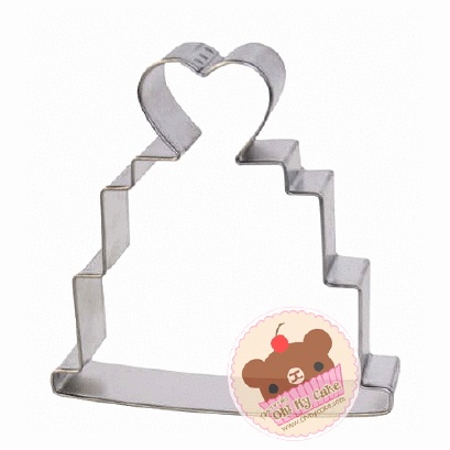 ตัวตัดสแตนเลสรูปเค้กมีหัวใจด้านบน