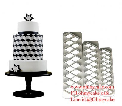 เซ็ทตัวตัดแต่งเค้กรูปสี่เหลี่ยม