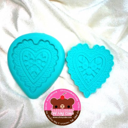 แม่พิมพ์ซิลิโคนรูปหัวใจลายดอกไม้