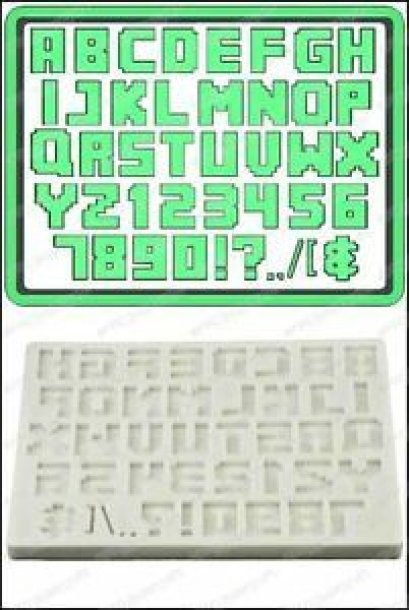 ซิลิโคนโมลอักษรภาษาอังกฤษ A-Z ฟอนต์ดิจิตอล