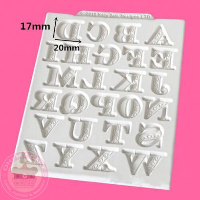 แม่พิมพ์ซิลิโคน A-Z มีลวดลายบนตัวอักษร