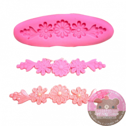 ซิลิโคนโมลสร้อยดอกไม้พร้อมแผ่นประกบ