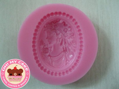 ซิลิโคนโมลกรอบผู้หญิงถือกุหลาบ