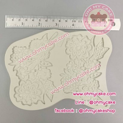 ซิลิโคนโมลลายลูกไม้ดอกกุหลาบ