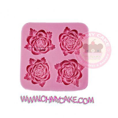 แม่พิมพ์ซิลิโคนรูปดอกกุหลาบ 4 ดอก