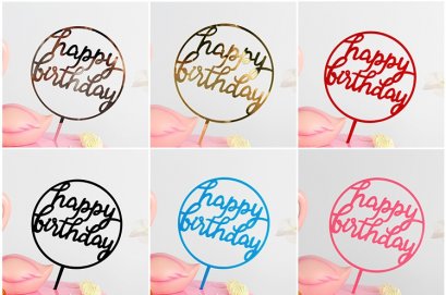 ป้าย HBD กลมเดี่ยว (10ชิ้น)