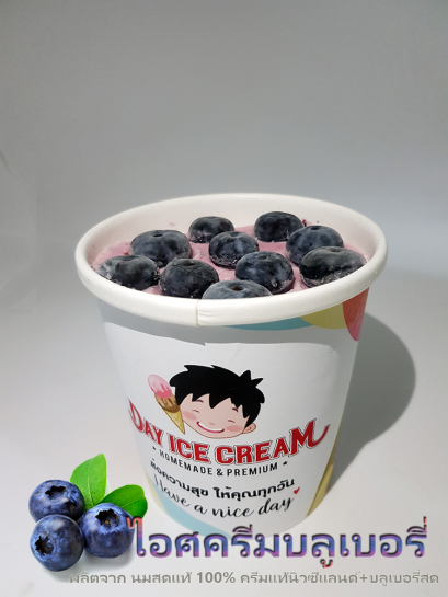 ไอศครีมบลูเบอรี่ นมสด