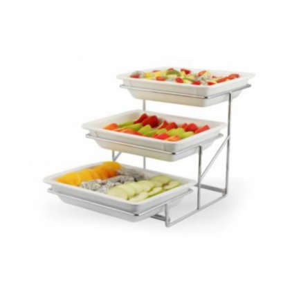 ถาดวางเค้ก ซูชิ เมลามีน 3 ชั้น ชั้นโชว์เค้ก ซูชิ สำหรับบุฟเฟ่ต์ XPA462