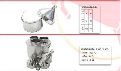 หม้อสแตนเลสทำข้าวเกรียบปากญวน เป็นหม้อข้าวเกรียบปากญวน 1 ช่อง และ หม้อข้าวเกรียบปากญวน 3 ช่อง