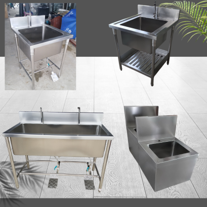 ซิงค์สแตนเลส 2 หลุม ซิงค์ล้างจาน 2 หลุม หรือ โต๊ะล้างจาน 2 หลุม หน้าโต๊ะเป็นสแตนเลส มีหลุมซิงค์ล้างจาน 2 หลุม เป็นโต๊ะเข้าเครื่องล้างจาน หรือ เป็นอ่างล้างผักในครัว 2 หลุม อ่างซิงค์ล้างแก้วล้างล้างจาน 2 หลุม วัสดุสแตนเลสเกรด 304 ความหนาของอ่างล้าง 1.2 มิลเ