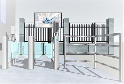 Diagram Auto Gate Model Swing Gate 2 Lane with Face Recognition Terminal