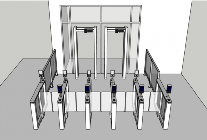 Diagram Auto Gate Model Swing Gate with Face Recognition and Metal detector