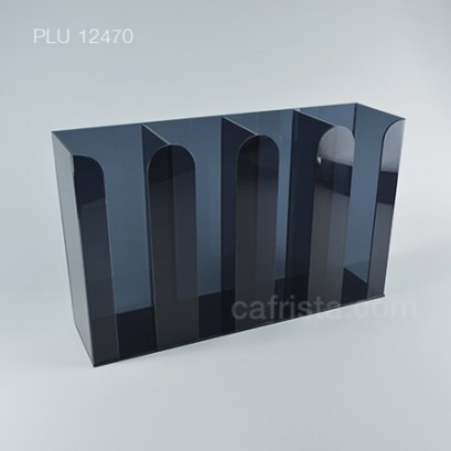 กล่องใส่แก้วอะคริลิค 4 ช่อง สีดำใส