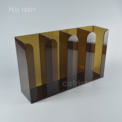 กล่องใส่แก้วอะคริลิค 4 ช่อง สีชา