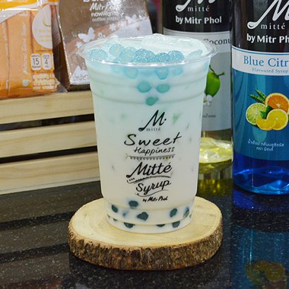 นมมะพร้าวซิตัสไข่มุกอัญชันมะพร้าวอ่อน