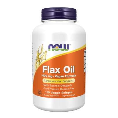 Now Foods Flax Oil 1000 mg - 120 Veg Softgels