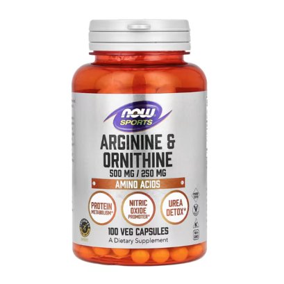 Now Sport  Arginine & Ornithine 500/250 mg - 100 Veg Capsules