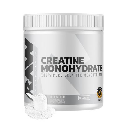 RAW Nutrition Creatine Monohydrate Powder, Unflavored (50 Servings)