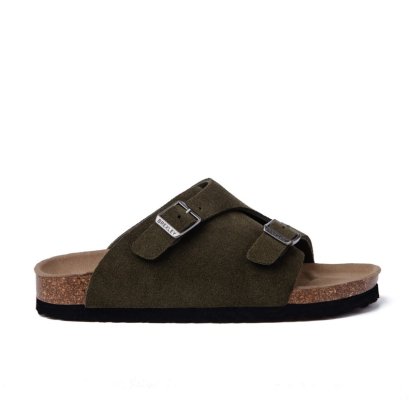 Camila - Men สีOlive หนังกลับ