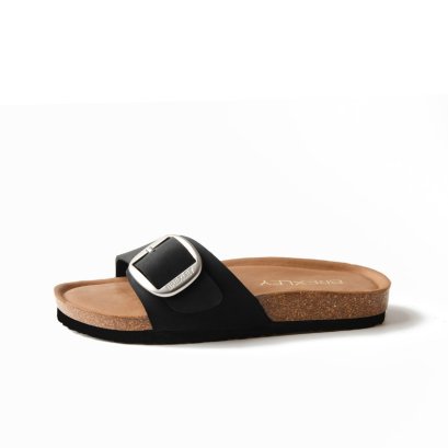 Amy Super Big Buckle สีดำ (เข็มขัดเงิน)