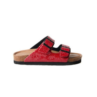 Denise Pebble Grain Leather สีแดง