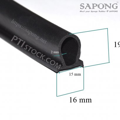 EPDM Omega silicone rubber sponge 16x19 mm.