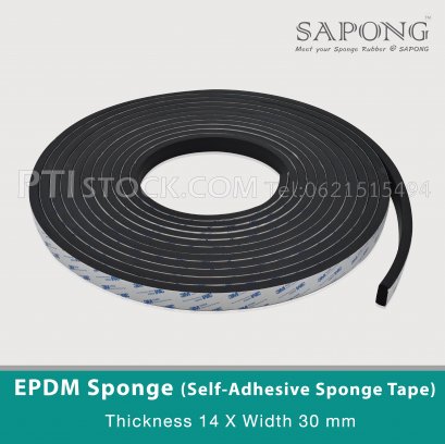 ยางฟองน้ำEPDM ติดเทปกาว 14×30 mm
