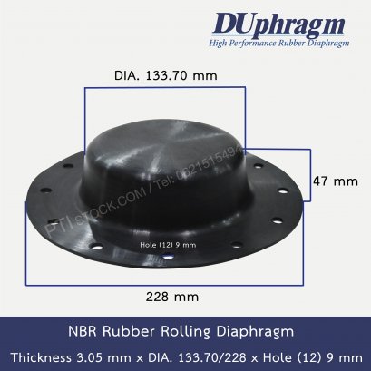 NBR Rolling Diaphragm DIA. 133.70/228 mm