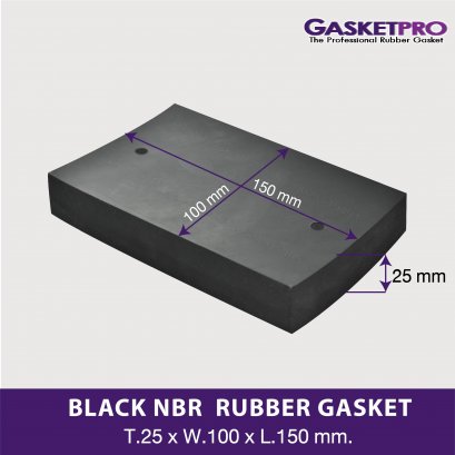 ปะเก็นยาง NBR SIZET.25 X W.100 x L.150 mm.
