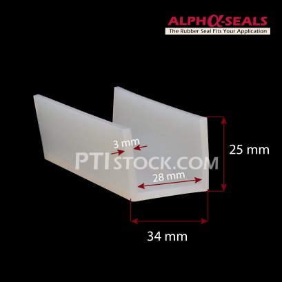 ซีลยางซิลิโคน U-Channles  ASU01QS-34X25W6