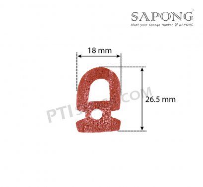 Firebrick Silicone Sponge Rubber - Omega   18 X 26.5 mm