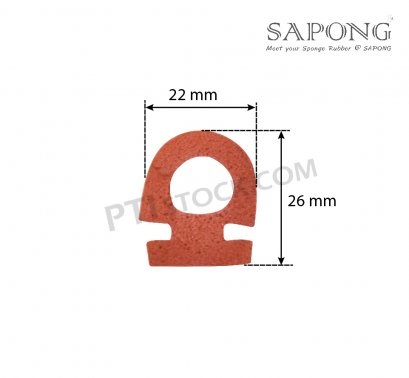 Firebrick Silicone Sponge Rubber - Omega   22 X 26 mm