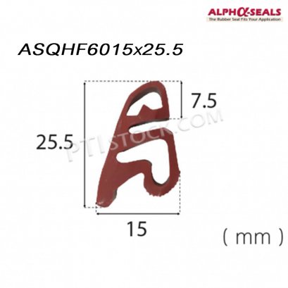 ซีลยางโปรไฟล์หน้าตัดพิเศษ ASQHF6015x25.5