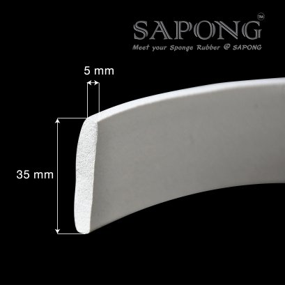 White silicone rubber sponge 5x35 mm