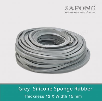 Grey Silicone Sponge Rubber 12x15 mm
