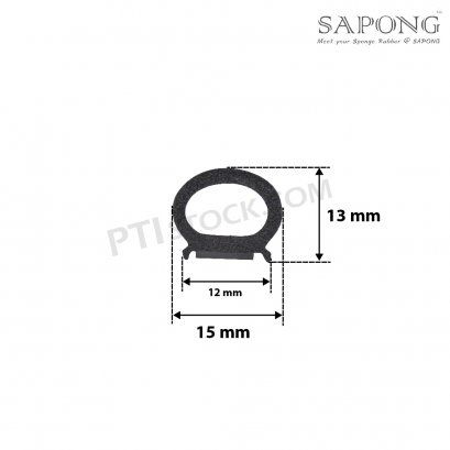 ยางฟองน้ำEPDM Omega Section 15x13 mm